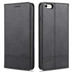 AZNS Magnetic Calf Texture Horizontal Flip Leather Case with Card Slots & Holder & Wallet For iPhone 6(Black)