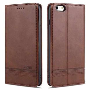 AZNS Magnetic Calf Texture Horizontal Flip Leather Case with Card Slots & Holder & Wallet For iPhone 6 Plus(Dark Brown)