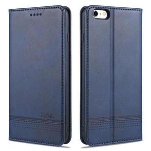 AZNS Magnetic Calf Texture Horizontal Flip Leather Case with Card Slots & Holder & Wallet For iPhone 6 Plus(Dark Blue)