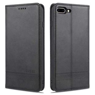 AZNS Magnetic Calf Texture Horizontal Flip Leather Case with Card Slots & Holder & Wallet For iPhone 8 Plus/7 Plus(Black)