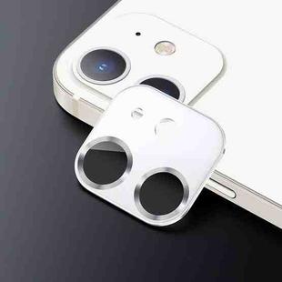 For iPhone 12 mini USAMS US-BH706 One-piece Metal Frame Rear Camera Lens Tempered Glass Film(White)