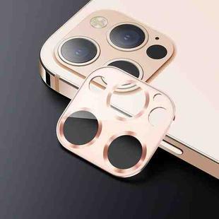 For iPhone 12 Pro USAMS US-BH704 One-piece Metal Frame Rear Camera Lens Tempered Glass Film(Gold)
