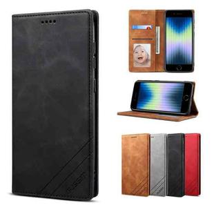 For iPhone SE 2022 / SE 2020 / 8 / 7 GUSSIM GS-001 Business Style Horizontal Flip Skin Feel PU Leather Case with Holder & Card Slots & Wallet & Photo Frame(Black)