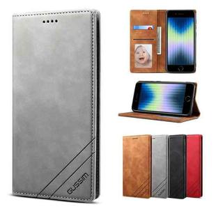 For iPhone SE 2022 / SE 2020 / 8 / 7 GUSSIM GS-001 Business Style Horizontal Flip Skin Feel PU Leather Case with Holder & Card Slots & Wallet & Photo Frame(Gray)