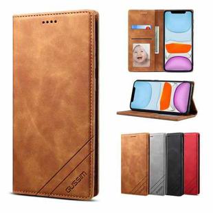 For iPhone 11 GUSSIM GS-001 Business Style Horizontal Flip Skin Feel PU Leather Case with Holder & Card Slots & Wallet & Photo Frame (Brown)