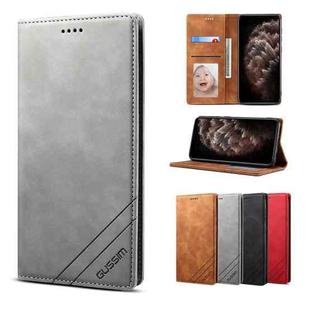 For iPhone 11 Pro Max GUSSIM GS-001 Business Style Horizontal Flip Skin Feel PU Leather Case with Holder & Card Slots & Wallet & Photo Frame (Gray)