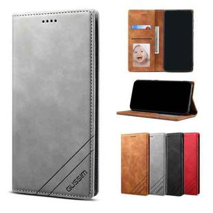 For iPhone X / XS GUSSIM GS-001 Business Style Horizontal Flip Skin Feel PU Leather Case with Holder & Card Slots & Wallet & Photo Frame(Gray)