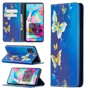 For Samsung Galaxy A71 Colored Drawing Pattern Invisible Magnetic Horizontal Flip PU Leather Case with Holder & Card Slots & Wallet(Kingdee)
