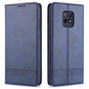 For Xiaomi Redmi 10X 5G AZNS Magnetic Calf Texture Horizontal Flip Leather Case with Card Slots & Holder & Wallet(Dark Blue)