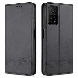 For Xiaomi Mi 10T / 10T Pro / Redmi K30s AZNS Magnetic Calf Texture Horizontal Flip Leather Case with Card Slots & Holder & Wallet(Black)