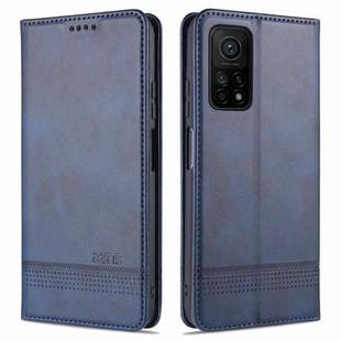 For Xiaomi Mi 10T / 10T Pro / Redmi K30s AZNS Magnetic Calf Texture Horizontal Flip Leather Case with Card Slots & Holder & Wallet(Dark Blue)