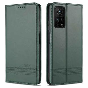 For Xiaomi Mi 10T / 10T Pro / Redmi K30s AZNS Magnetic Calf Texture Horizontal Flip Leather Case with Card Slots & Holder & Wallet(Drak Green)
