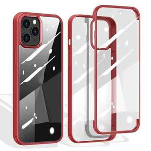 For iPhone 12 / 12 Pro Double-sided Plastic Glass Protective Case(Red)