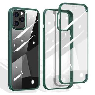 For iPhone 12 / 12 Pro Double-sided Plastic Glass Protective Case(Green)