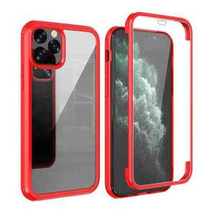 For iPhone 11 Pro Double-sided Plastic Glass Protective Case (Red)