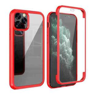 For iPhone 11 Pro Max Double-sided Plastic Glass Protective Case (Red)