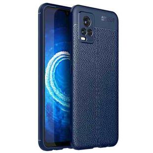 For Vivo V20 Litchi Texture TPU Shockproof Case(Blue)