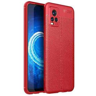 For Vivo V20 Litchi Texture TPU Shockproof Case(Red)