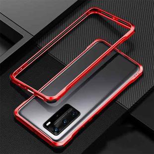 For Huawei P40 Shockproof Ultra-thin Metal Protective Frame(Red)