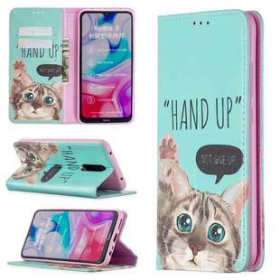 For Xiaomi Redmi 8 Colored Drawing Pattern Invisible Magnetic Horizontal Flip PU Leather Case with Holder & Card Slots & Wallet(Cat)