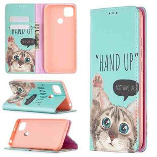 For Xiaomi Redmi 9C Colored Drawing Pattern Invisible Magnetic Horizontal Flip PU Leather Case with Holder & Card Slots & Wallet(Cat)