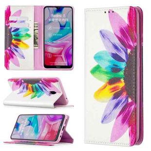 For Xiaomi Redmi 8A Colored Drawing Pattern Invisible Magnetic Horizontal Flip PU Leather Case with Holder & Card Slots & Wallet(Sunflower)
