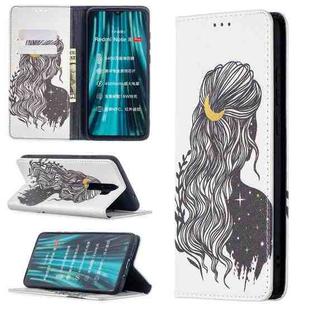 For Xiaomi Redmi Note 8 Pro Colored Drawing Pattern Invisible Magnetic Horizontal Flip PU Leather Case with Holder & Card Slots & Wallet(Girl)