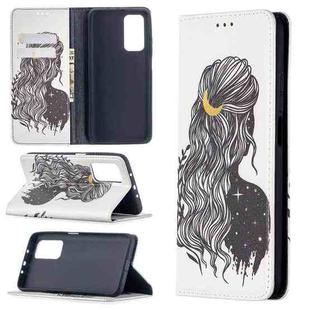 For Xiaomi Mi 10T / 10 Pro Colored Drawing Pattern Invisible Magnetic Horizontal Flip PU Leather Case with Holder & Card Slots & Wallet(Girl)
