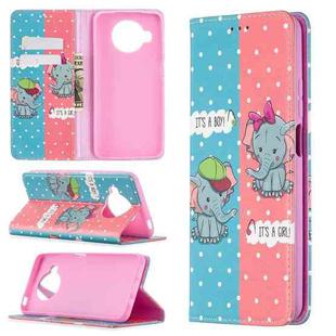 For Xiaomi Mi 10T Lite Colored Drawing Pattern Invisible Magnetic Horizontal Flip PU Leather Case with Holder & Card Slots & Wallet(Elephant)