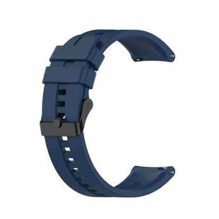For Huawei Watch GT 2 Pro Silicone Watch Band with Black Steel Buckle(Dark Blue)