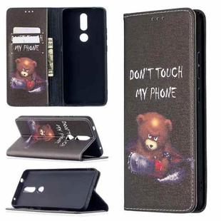 For Nokia 2.4 Colored Drawing Pattern Invisible Magnetic Horizontal Flip PU Leather Case with Holder & Card Slots & Wallet(Bear)