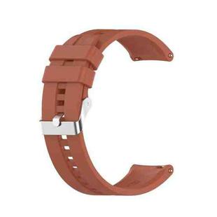 For TicWatch Pro 3 Silicone Watch Band with Silver Steel Buckle(Orange)