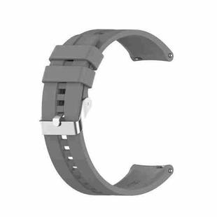 For TicWatch Pro 3 Silicone Watch Band with Silver Steel Buckle(Grey)