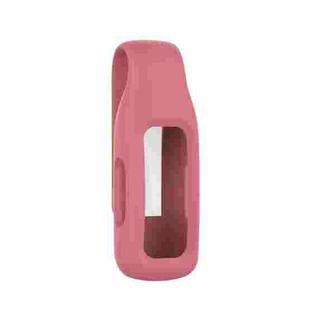 For Fitbit Inspire 2 Steel Sheet Silicone Protective Clip Case Cover(Rose Red)