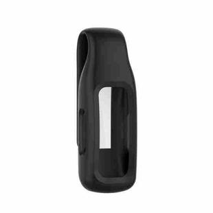 For Fitbit Inspire 2 Steel Sheet Silicone Protective Clip Case Cover(Black)