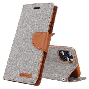 For iPhone 11 Pro Max MERCURY GOOSPERY CANVAS DIARY Canvas Texture Horizontal Flip Leather Case with Card Slots & Wallet & Holder(Grey)