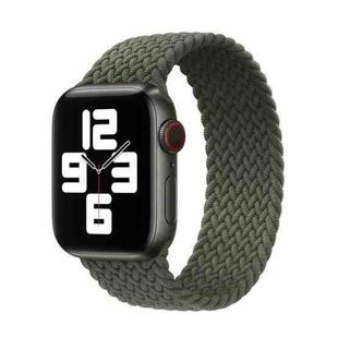 Nylon Single-turn Braided Watch Band For Apple Watch Series 9&8&7 41mm / SE 3&SE 2&6&SE&5&4 40mm / 3&2&1 38mm, Length:S 130mm(Olive Green)