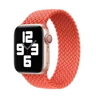 Nylon Single-turn Braided Watch Band For Apple Watch Series 9&8&7 41mm / SE 3&SE 2&6&SE&5&4 40mm / 3&2&1 38mm, Length:S 130mm (Electric Orange)