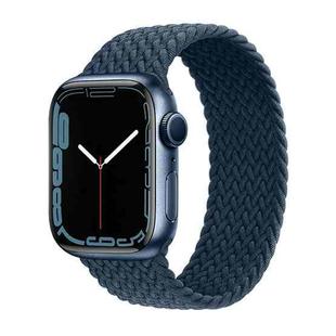 Nylon Single-turn Braided Watch Band For Apple Watch Series 9&8&7 41mm / SE 3&SE 2&6&SE&5&4 40mm / 3&2&1 38mm, Length:M 145mm (Starlight Blue)