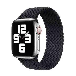 Nylon Single-turn Braided Watch Band For Apple Watch Ultra 49mm&Watch Ultra 2 49mm / Series 9&8&7 45mm / SE 3&SE 2&6&SE&5&4 44mm / 3&2&1 42mm, Length:M 155mm(Black)