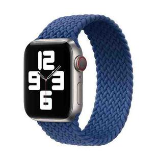 Nylon Single-turn Braided Watch Band For Apple Watch Series 7 45mm / 6 & SE & 5 & 4 44mm / 3 & 2 & 1 42mm, Length:M 155mm(Blue)
