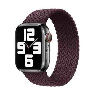 Nylon Single-turn Braided Watch Band For Apple Watch Ultra 49mm / Series 8&7 45mm / SE 2&6&SE&5&4 44mm / 3&2&1 42mm, Length:M 155mm(Crimson Cherry)