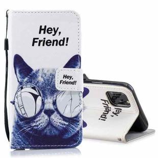 For iPhone 12 mini Horizontal Flip Leather Case with Holder & Card Slots & Wallet (Cool Cat)