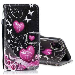 For iPhone 12 / 12 Pro Horizontal Flip Leather Case with Holder & Card Slots & Wallet(Peach Heart)