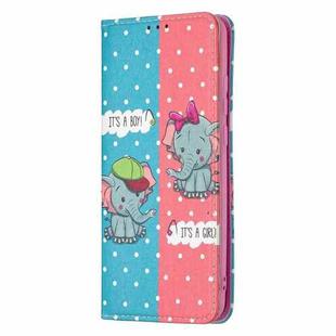 For Huawei P smart 2020 Colored Drawing Pattern Invisible Magnetic Horizontal Flip PU Leather Case with Holder & Card Slots & Wallet(Elephant)