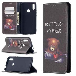 For Huawei P smart Z Colored Drawing Pattern Invisible Magnetic Horizontal Flip PU Leather Case with Holder & Card Slots & Wallet(Bear)