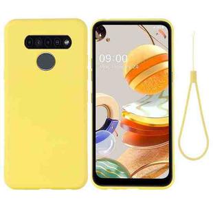 For LG K61 Pure Color Liquid Silicone Shockproof Full Coverage Case(Yellow)
