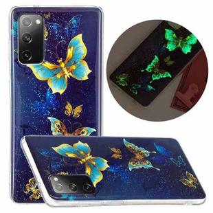 For Samsung Galaxy S20 FE Luminous TPU Mobile Phone Protective Case(Double Butterfly)