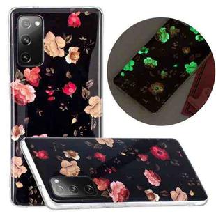 For Samsung Galaxy S20 FE Luminous TPU Mobile Phone Protective Case(Black Background Rose)