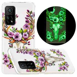 For Xiaomi Mi 10T 5G & 10T Pro 5G Luminous TPU Mobile Phone Protective Case(Flower Deer)